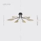 Потолочная люстра VISUAL 6 ламп. Цвет Латунь Lampatron 5673-14740