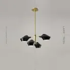Люстра LANT 4 плафона. Размер S. Цвет черный. Золотой каркас. Lampatron 871-14366