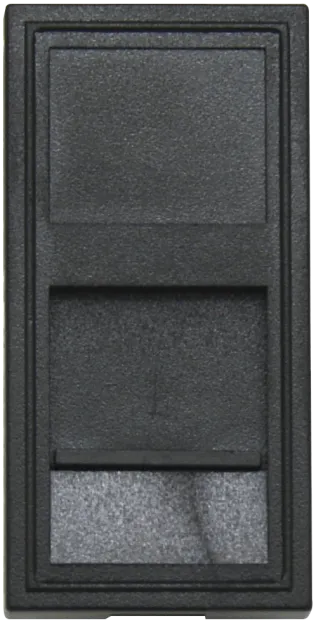 Розетка DEC RJ45 UTP кат.6a, 1мод., черн. матовая (22.5х45мм) Donel DECF12ANM6A 45х45