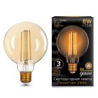 Лампа светодиодная Gauss 105802008 E27 8W 2400K золотая Filament Globe