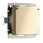 розетка с заземлением, шторками и защитной крышкой Werkel W1171210 Встраиваемые механизмы шампань рифленый a069604