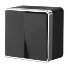 Выключатель двухклавишный влагозащищенный Werkel W5020235 Gallant (черный/хром) a050976
