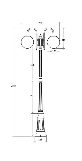 Наземный фонарь Oasis Light 88209SA/10/down Bl GLOBO S