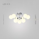 Потолочная люстра MARTIAL 9 ламп. Цвет Хром Lampatron martial-9-chrome 7505-20895