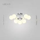 Потолочная люстра MARTIAL 9 ламп. Цвет Хром Lampatron martial-9-chrome 7505-20895