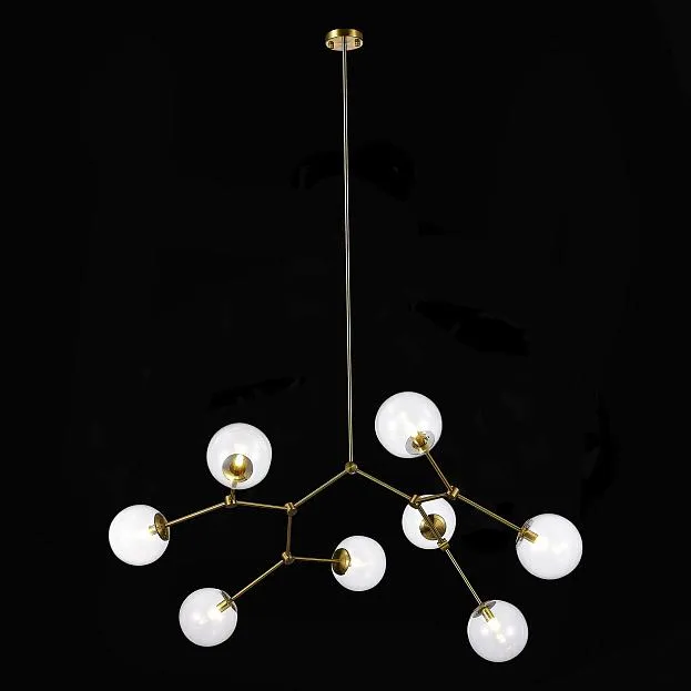 Потолочная люстра на штанге Золотистый/Прозрачный E14 8*40W ST Luce SL1506.203.08 Chieti Потолочная люстра на штанге Золотистый/Прозрачный E14 8*40W ST Luce SL1506.203.08 Chieti
