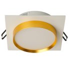 Светильник встраиваемый  Feron 51362 DL506 потолочный GX53 белый + золото квадрат