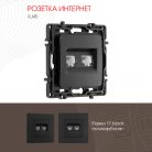 Розетка RJ45 х 2 Arte Milano 217.45-2.black am