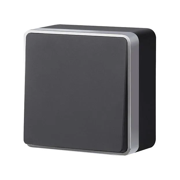 Выключатель одноклавишный werkel w5010034 накладные механизмы gallant черный с серебром a051160