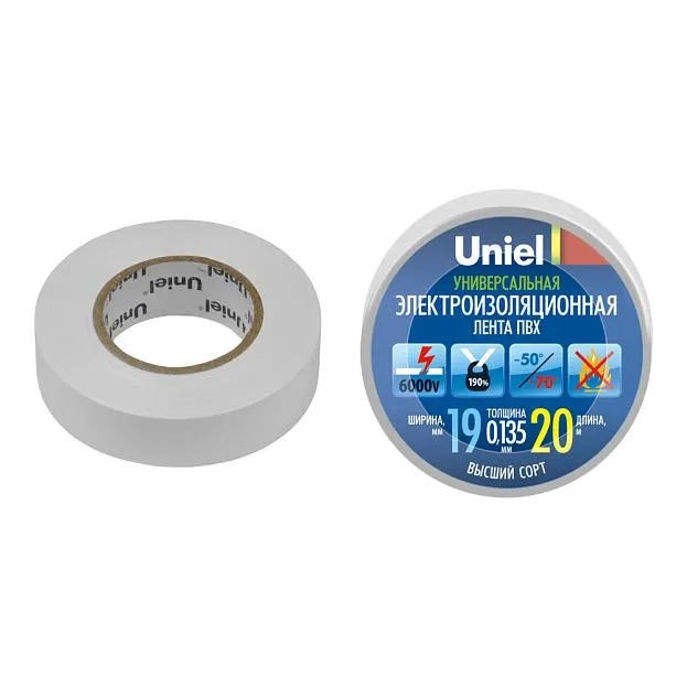 Изоляционная лента Uniel UIT-135P 20/19/01 WHT
