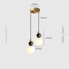 Подвесной светильник SONDRE 2 подвеса. Цвет черный мрамор + латунь Lampatron 8912-25215