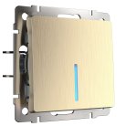 Выключатель одноклавишный с подсветкой Werkel W1110110 (шампань рифленый) a051413