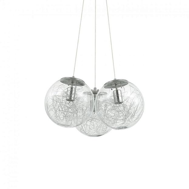 Подвесная люстра Ideal Lux 176031 MAPA SAT SP3 NICKEL