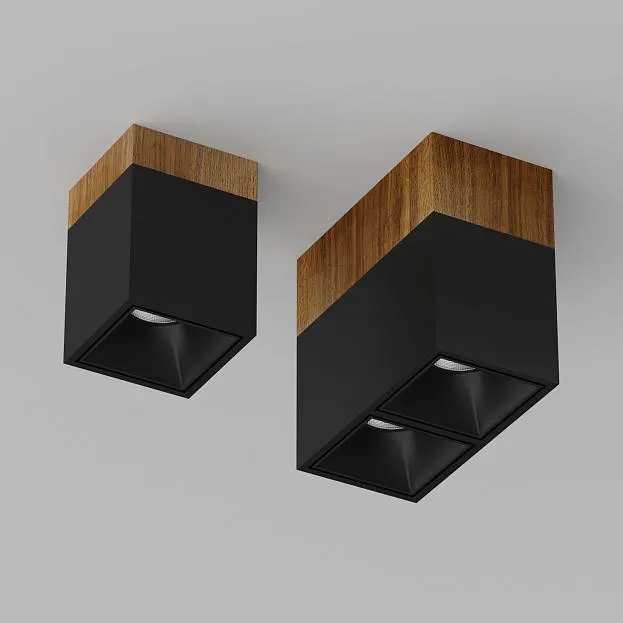 Накладной светодиодный светильник Ledron KUBING 160 Wooden Black