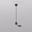 Подвод питания для подвесного монтажа трека АС 220-240V, IP20, 5м, черный, алюминий Denkirs TR2124-BK SMART BASE