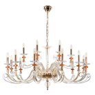 Подвесная люстра Crystal Lux Catarina SP12+6 V2 Gold/Transparent-Cognac