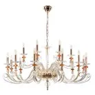 Подвесная люстра Crystal Lux Catarina SP12+6 V2 Gold/Transparent-Cognac