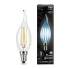 Лампа Gauss 104801209 филаментная E14 9W 4100К свеча на ветру прозрачная Filament Candle