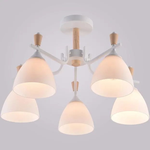 Потолочная люстра Reluce 01622-0.3-05 WH+WOOD Потолочная люстра Reluce 01622-0.3-05 WH+WOOD