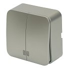 Выключатель открытой установки 2-клавишный с индикатором, STEKKER 49298 MSW10-21-03