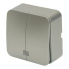 Выключатель открытой установки 2-клавишный с индикатором, STEKKER 49298 MSW10-21-03