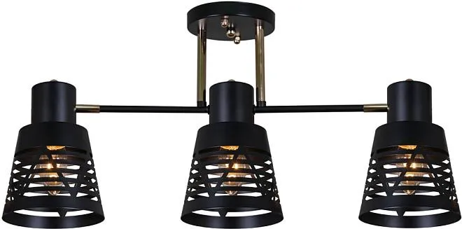 Потолочная люстра Reluce 06074-3.3-03 BK+FG Потолочная люстра Reluce 06074-3.3-03 BK+FG