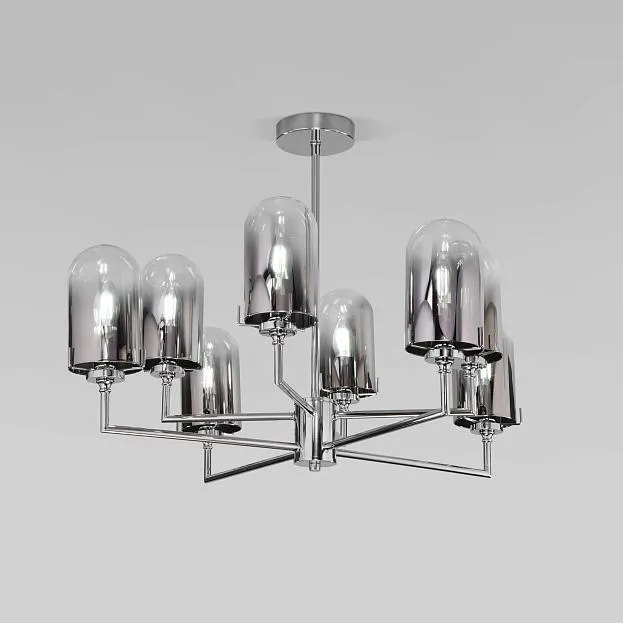 Потолочная люстра со стеклянными плафонами Eurosvet 60156/8 хром Pluto a065044