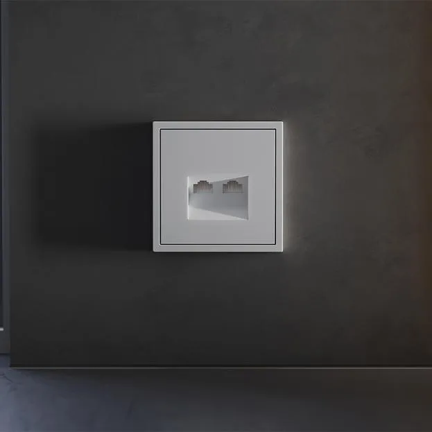 Накладка для розетки компьютерной двойной RJ45+RJ45 кат.6, (серый) Voltum VLS001416 S70