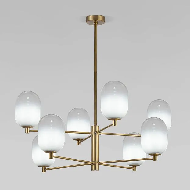 Потолочный светильник со стеклянными плафонами Eurosvet 60161/8 латунь Loona a065609