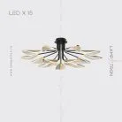 Потолочная люстра VISUAL 15 ламп. Цвет Латунь Lampatron 5673-14748