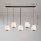 Готовая комбинация светильников HEMING COMBO 5 ламп. Тип B. Планка Lampatron 7550-21109