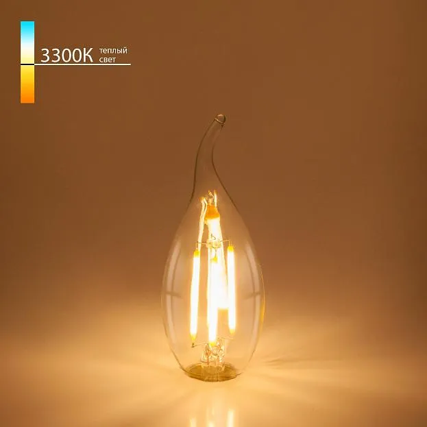 Светодиодная лампа Elektrostandard BLE1428 "Свеча на ветру" C35 9W 3300K E14 (CW35 прозрачный) a050138