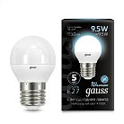 Лампа Gauss 105102210 E27 9.5W 4100K шар матовый LED Globe