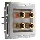 Розетка акустическая Werkel WL09-AUDIOx4 Встраиваемые механизмы серебряный рифленый a035637
