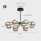 Люстра MAYER CH 12 плафонов Lampatron 8377-22933