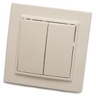 Выключатель 2-клавишный STEKKER 39231, PSW10-9004-02, 250В, 10А Эрна, слоновая кость