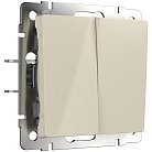 Выключатель двухклавишный проходной Werkel W1122003 (слоновая кость) a051485