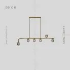 Реечный, рядный светильник KIERSTEN 6 ламп. Цвет Латунь Lampatron 5416-13909