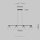 Реечный, рядный светильник CICLA LONG 4 лампы. Цвет: Черненая латунь Lampatron 8191-22420