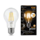 Лампа светодиодная диммируемая Gauss 102802110-S E27 10W 2700K прозрачная