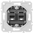 Механизм розетки RJ45 + RJ45 (двойная) cat.6/ClassE-8/8, Donel DB16600 DB