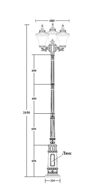 Наземный фонарь Oasis Light 86410B/15 E7 Bl ELBA