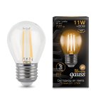 Лампа Gauss 105802111 E27 11W 2700K прозрачная Filament Globe