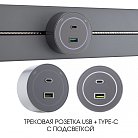 Трековая розетка, Arte Milano 399732TS/USB-Type-C Grey