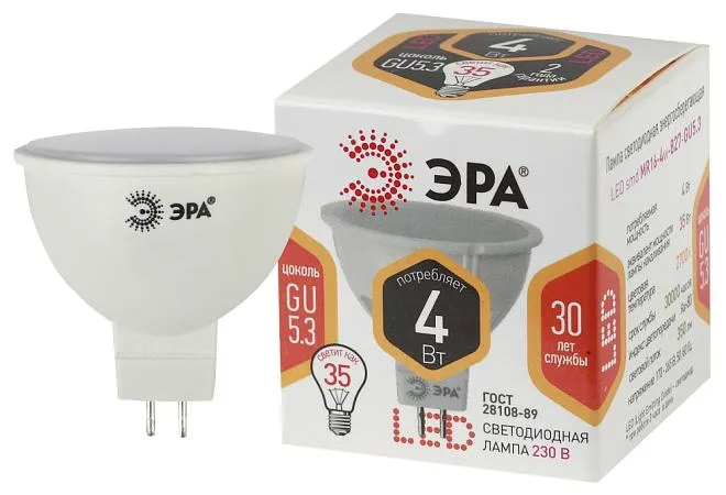 Лампочка светодиодная ЭРА LED MR16-4W-827-GU5.3