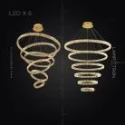 Кольцевые люстры и светильники BERTOLDA B CAS Шесть колец. 40 + 60 + 80 + 100 + 120 + 140 см Lampatron 6524-17758