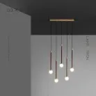 Готовая комбинация светильников BAST MORE 5 ламп. Планка Lampatron bast-more-5-plank 5088-12955