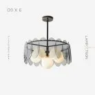 Люстра RASMIN 6 ламп. Цвет Черный Lampatron rasmin-6-black 7146-19609