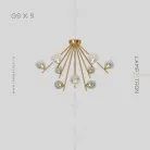 Потолочная люстра INGELA CH 9 ламп. Цвет Латунь Lampatron 5414-13897