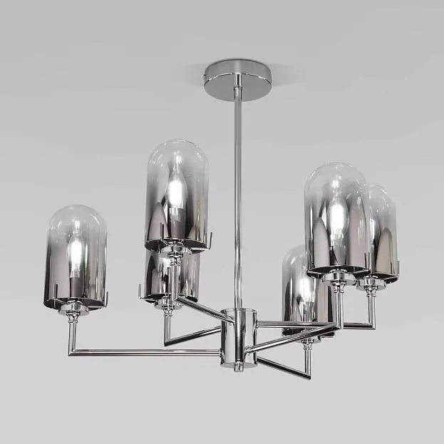 Потолочная люстра со стеклянными плафонами Eurosvet 60156/6 хром Pluto a065043